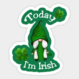 St. Patrick`s Day Dwarf Today I`m Irish Sticker